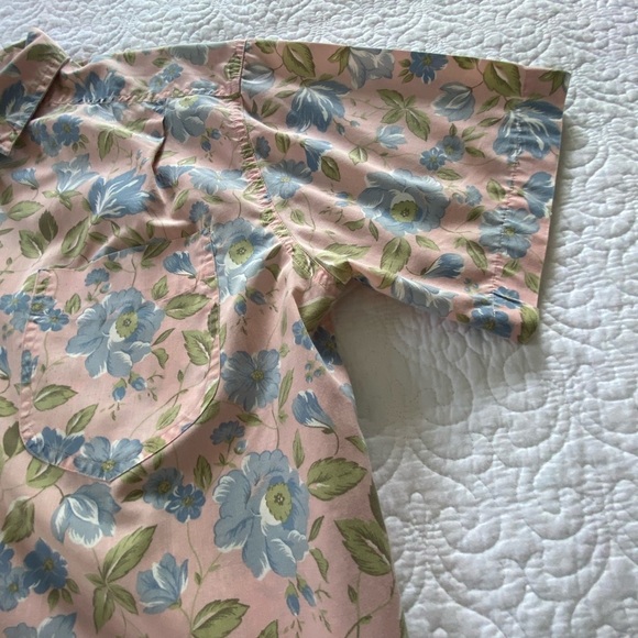 Hasting & Smith Vintage Button Up Shirt Dusty Pink Floral Short Sleeve Size 14 - Picture 7 of 13